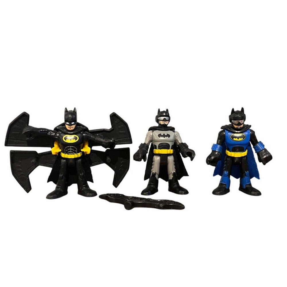 Fisher-Price Imaginext DC Super Friends Bat-Tech Backpack Batman Lot Of 3